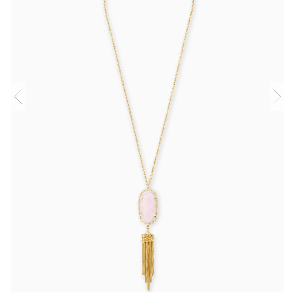Kendra Scott Rayne Necklace In Rose Quartz